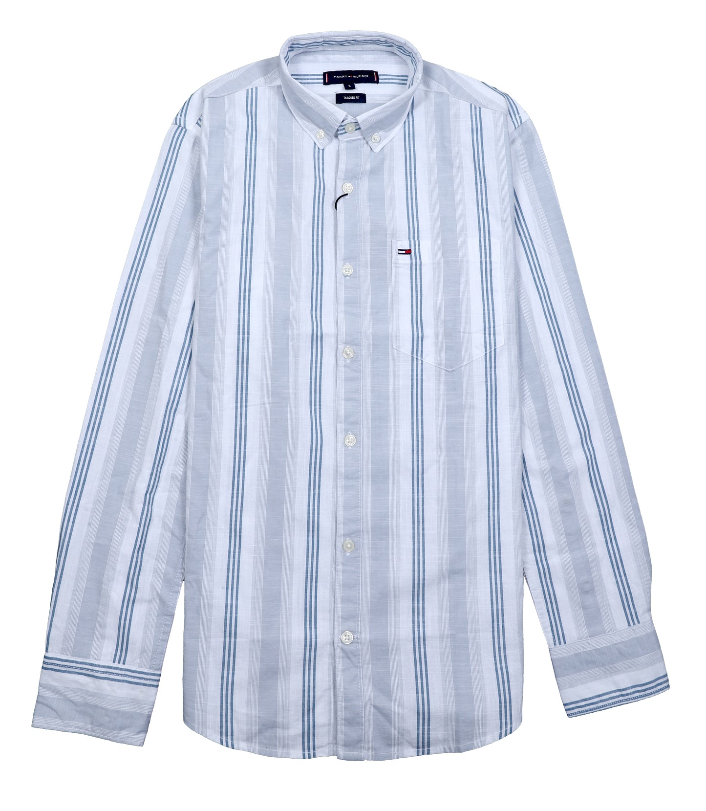 TOMMY HILFIGER Serene Aqua Tailored Fit Long Sleeve Button-Up Shirt