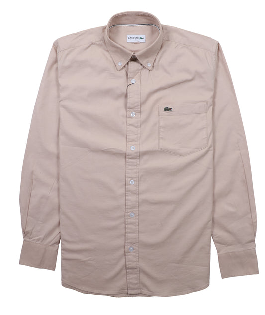 LACOSTE Whispering Almond Classic Fit Long Sleeve Button-Down Shirt