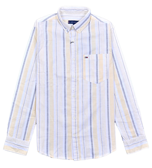TOMMY HILFIGER Serene Sandstone Slim Fit Long Sleeve Button-Up Shirt