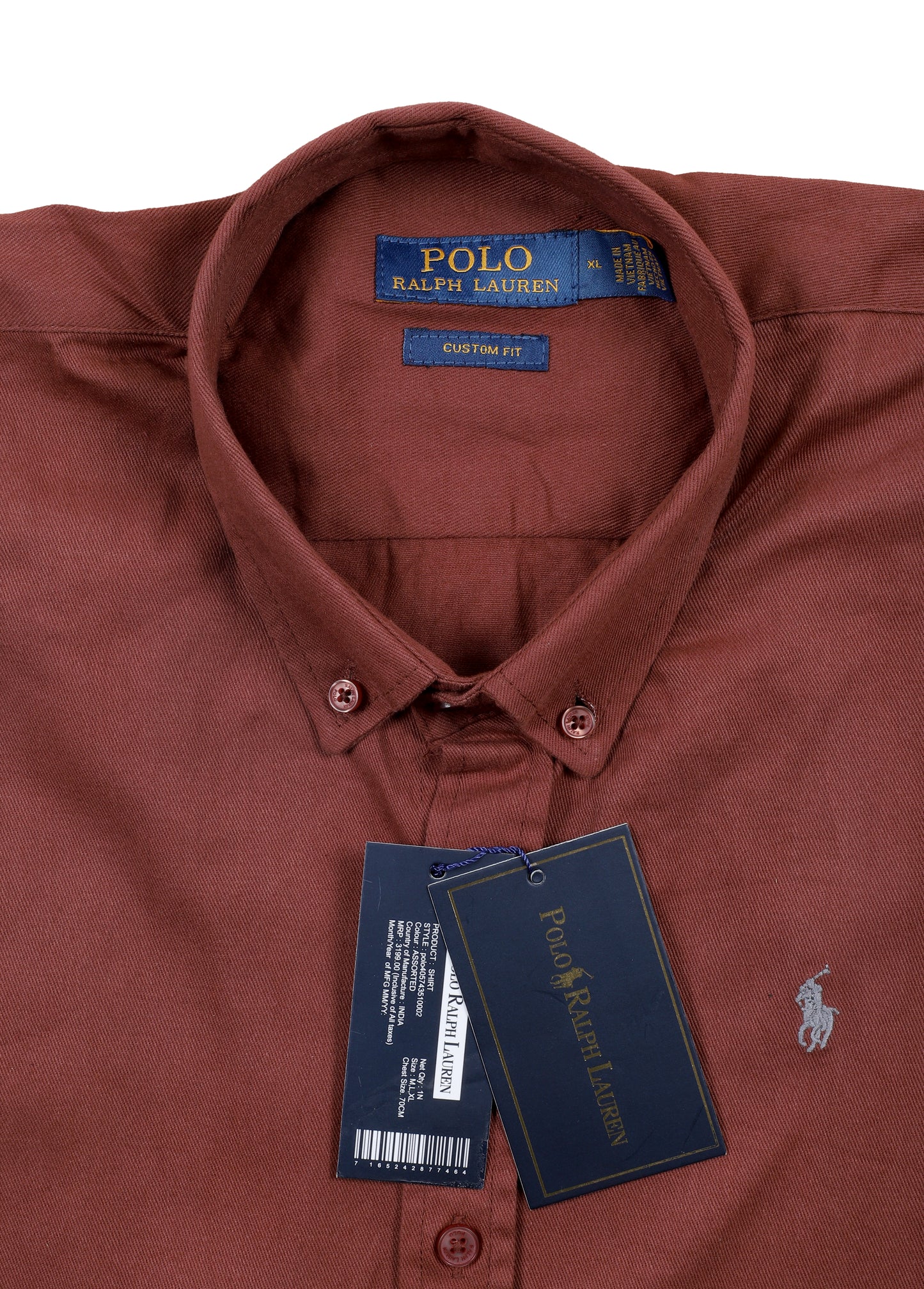 POLO RALPH LAUREN Ember Clay Custom Fit Long Sleeve Button-Down Shirt