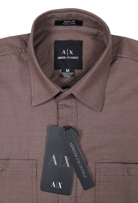 ARMANI EXCHANGE Rustic Amber Tailored Fit Long Sleeve Button-Up Shirt