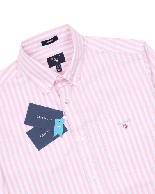 GANT Pink White Bengal Stripe Long Sleeve Cotton Shirt