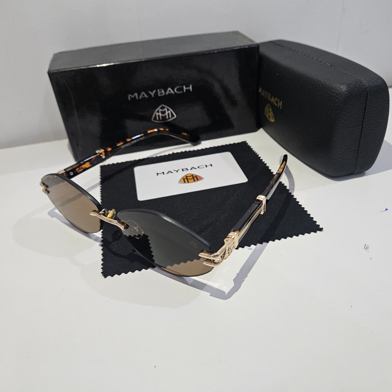 MAYBACH Luxe Aviator Sunglasses with Gold Accents