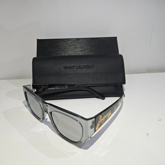 SAINT LAURENT Clear Frame Sunglasses with Case
