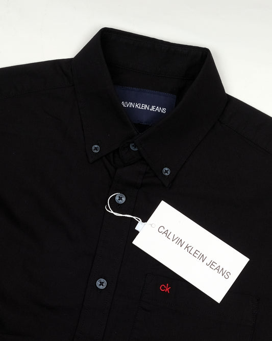 CALVIN KLEIN JEANS Black Long Sleeve Button Down Chest Pocket Shirt