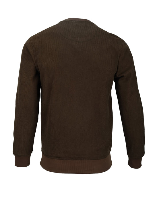 ARMANI EXCHANGE Rustic Chestnut Classic Fit Corduroy Logo Crewneck Sweatshirt