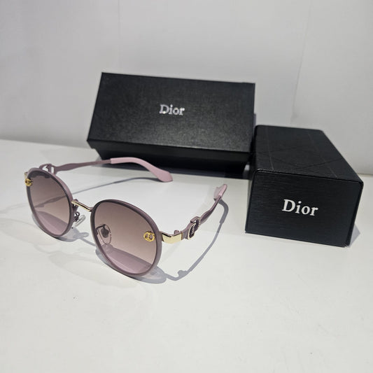 Dior Gradient Lens Round Sunglasses with Gold Accents