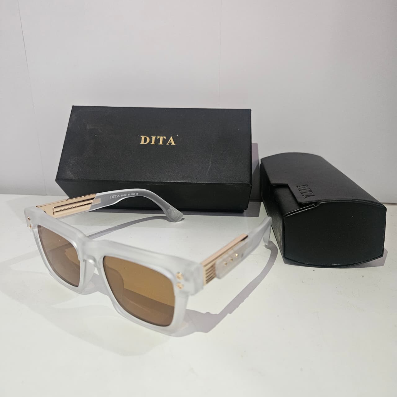 DITA Luxe Acetate Sunglasses with Gold Accents