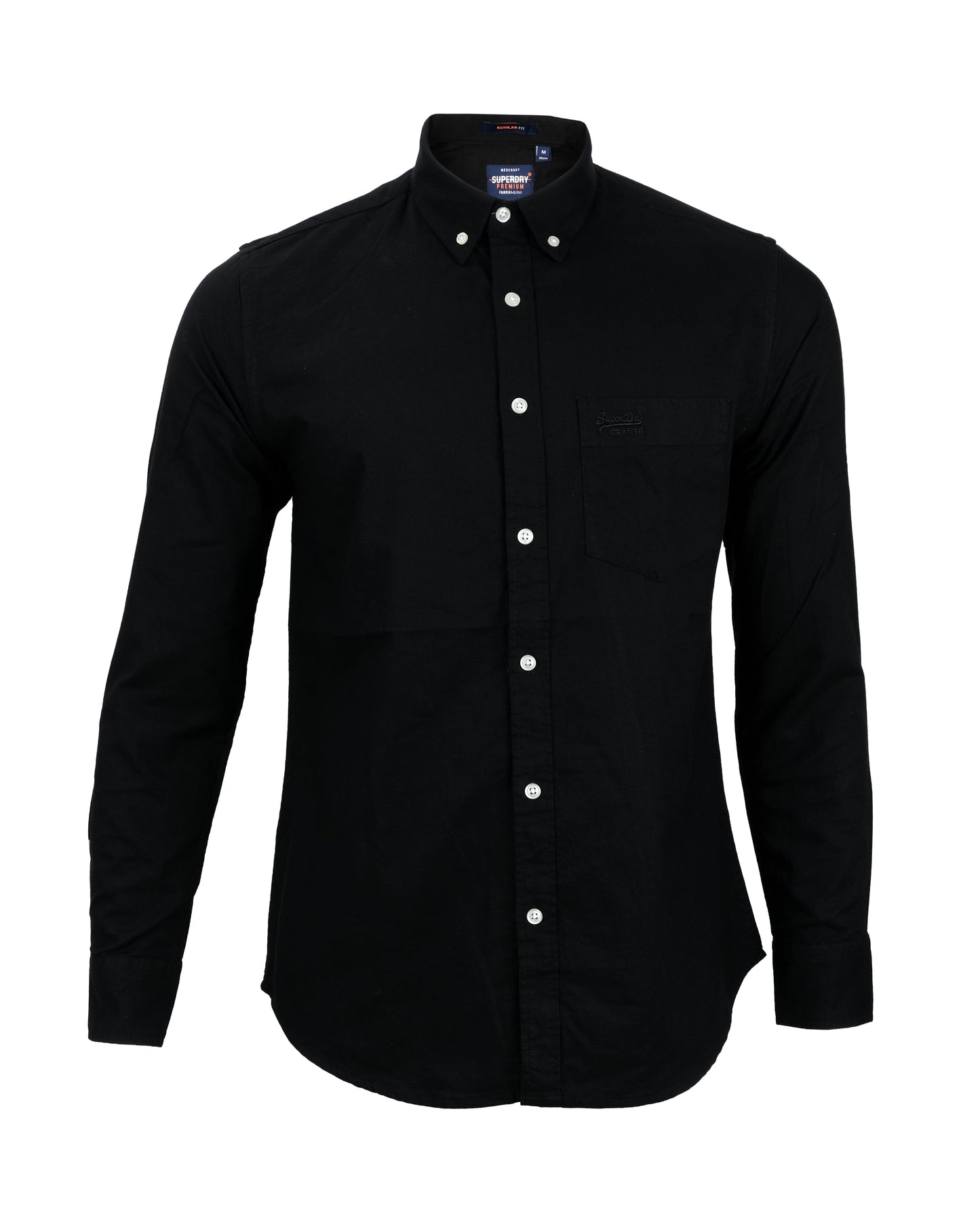 SUPERDRY Black Classic Oxford Button Down Long Sleeve Shirt