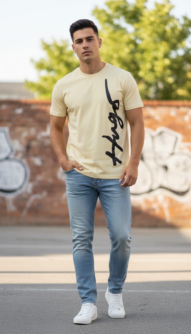 HUGO Solar Citrus Tailored Fit Short Sleeve Tee