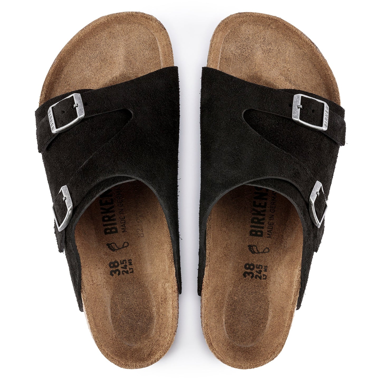 BIRKENSTOCK Obsidian Velvet Luxe Suede Slide Sandals