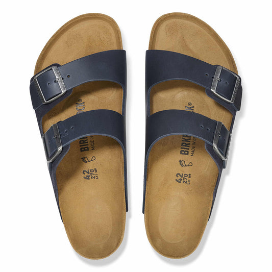 BIRKENSTOCK Midnight Blue Luxe Leather Arizona Sandals