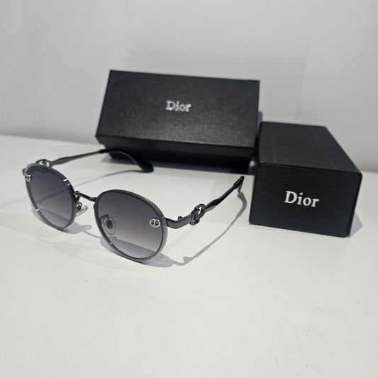 Dior Classic Round Sunglasses with Chain Detail