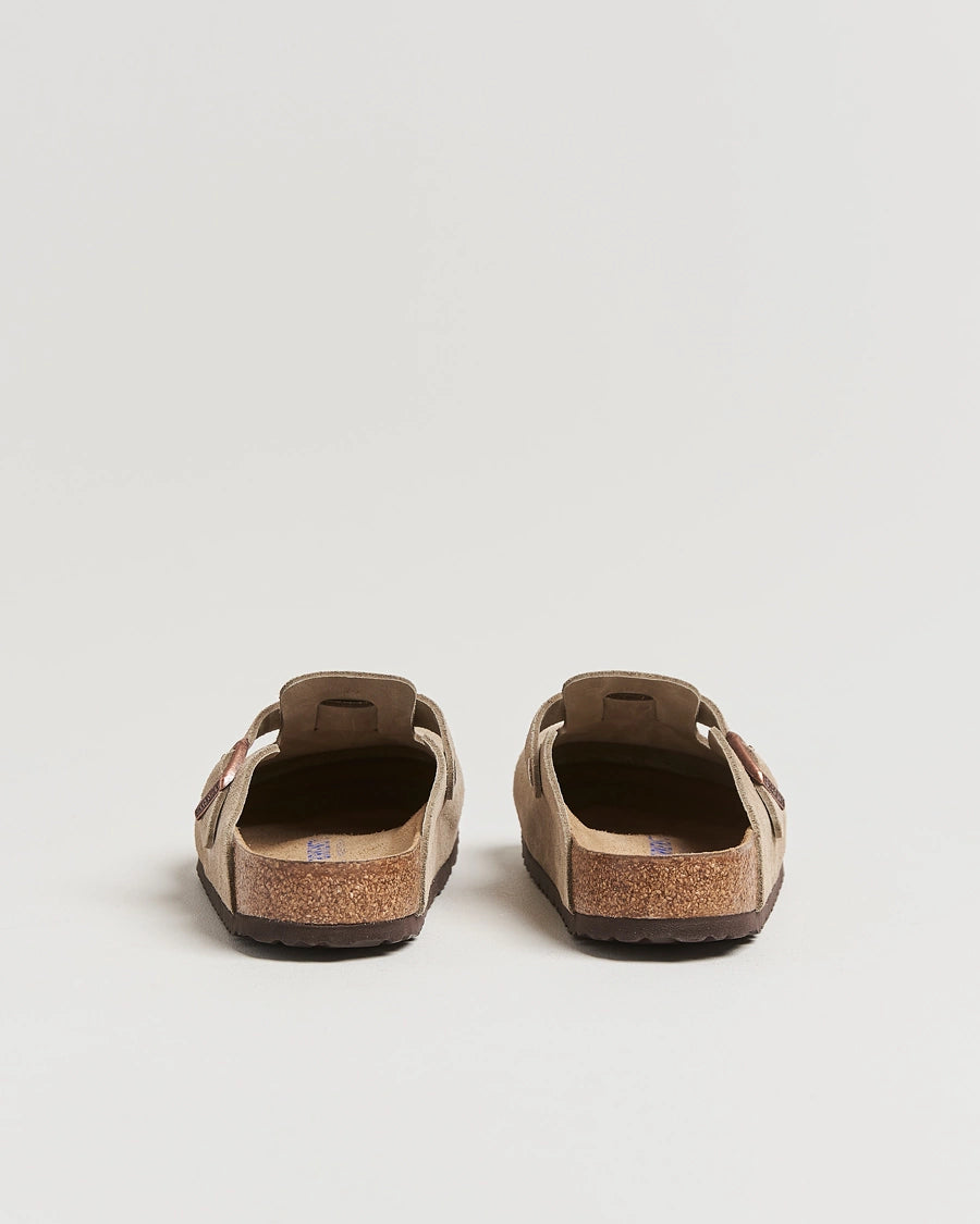 Birkenstock Boston Soft Footbed Suede Leather Faded Khaki