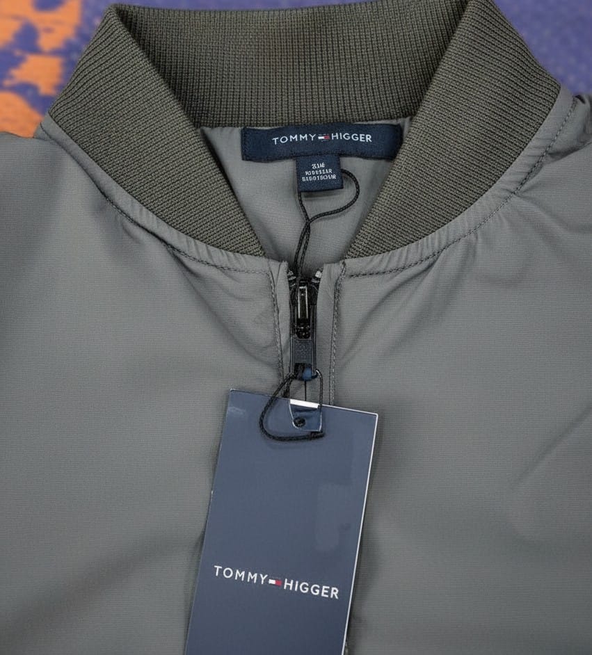 TOMMY HILFIGER Men's Classic Bomber Jacket in Grey