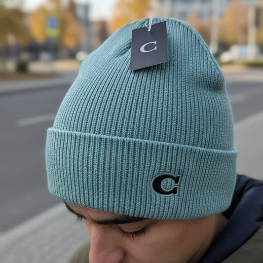Coach Classic Knit Beanie in Soft Blue