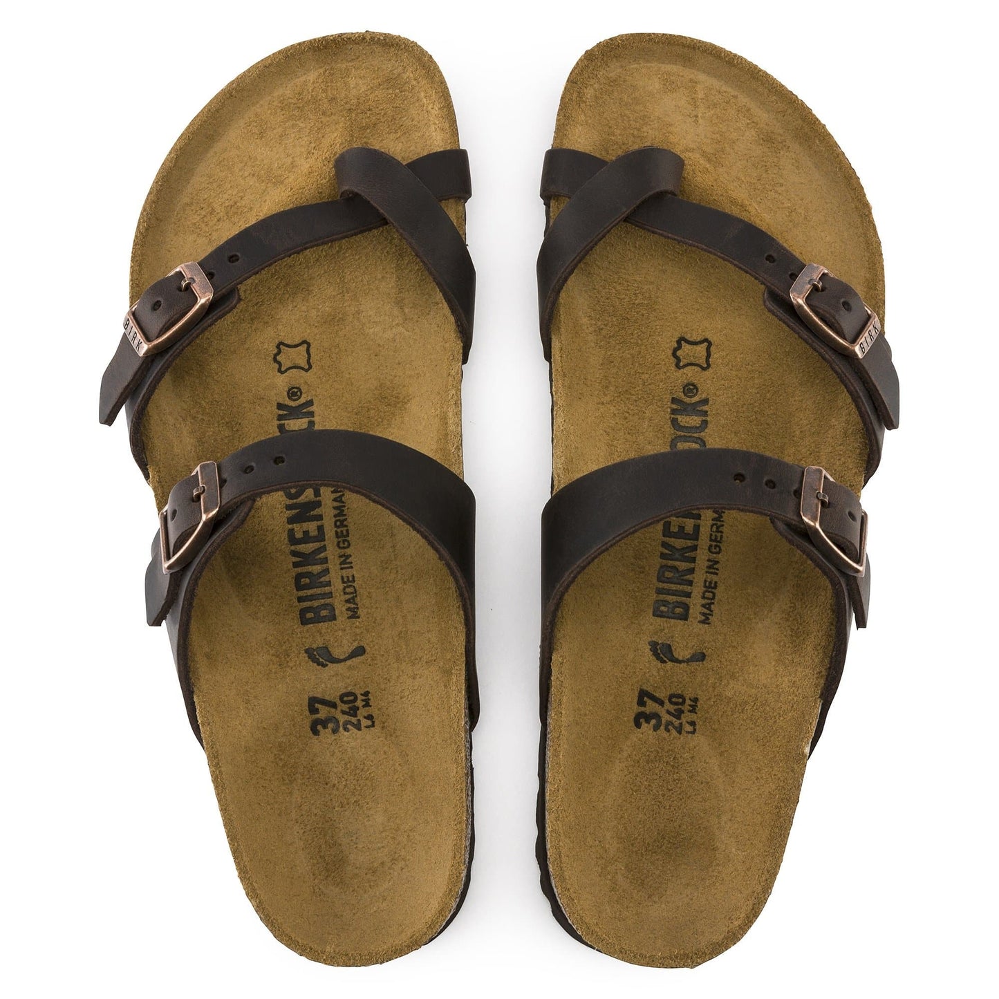 BIRKENSTOCK Rich Umber Luxe Leather Slide Women Sandals