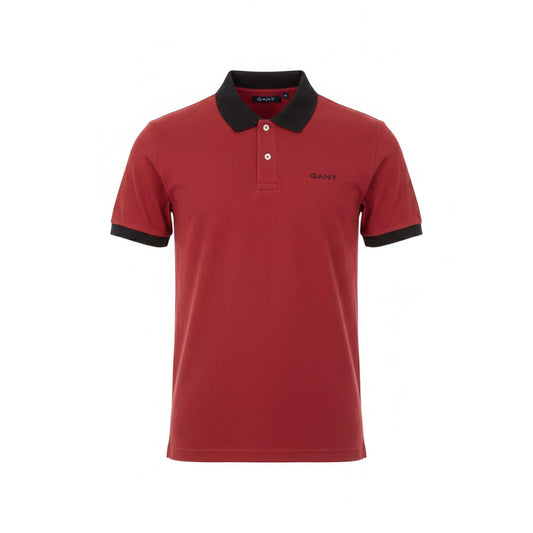 GANT Ember Crimson Tailored Fit Short Sleeve Piqué Polo Shirt