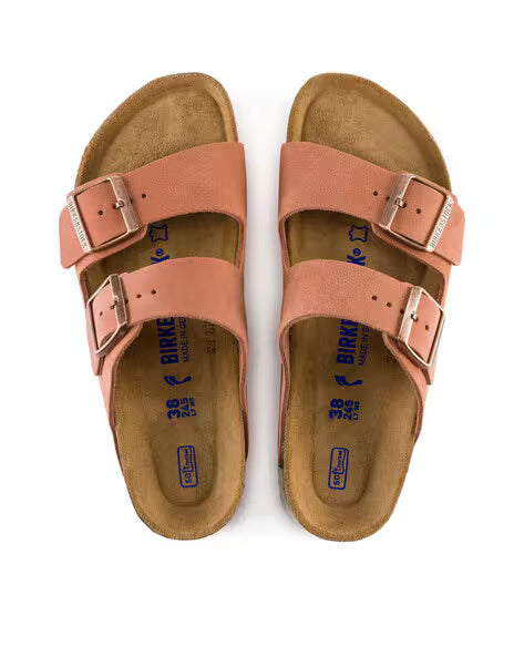 BIRKENSTOCK Sunset Coral Narrow Fit Soft Footbed Slip-On Sandals