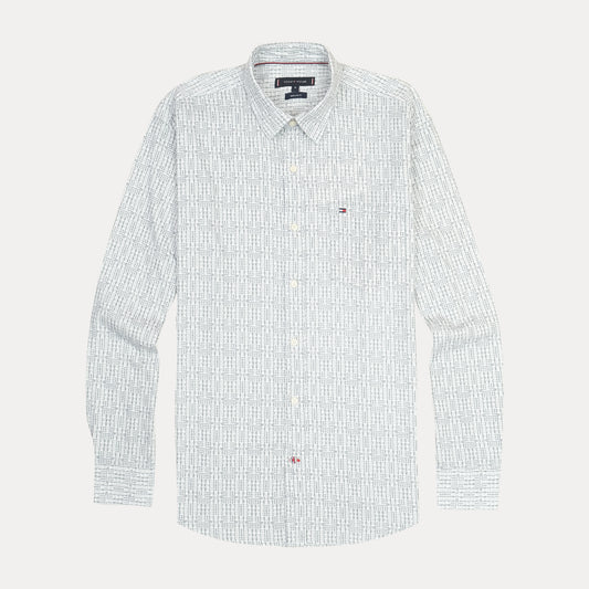 TOMMY HILFIGER Twilight Quartz Tailored Fit Long Sleeve Button-Up Shirt