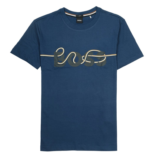 BOSS Navy Graphic Logo Casual T-Shirt