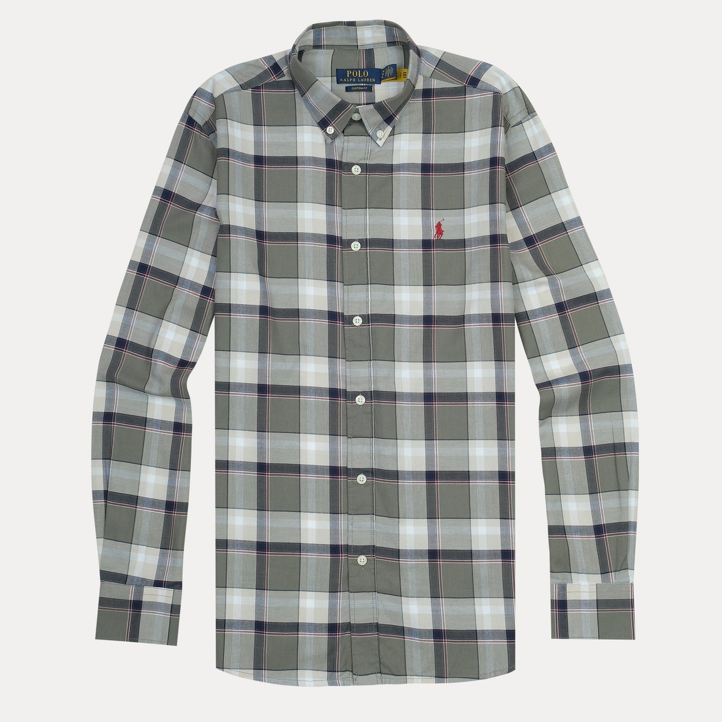 POLO RALPH LAUREN Enchanted Sage Custom Fit Plaid Button-Down Shirt