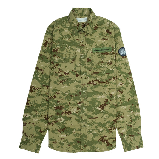 ABERCROMBIE & FITCH Lush Sage Utility Classic Fit Long Sleeve Shirt
