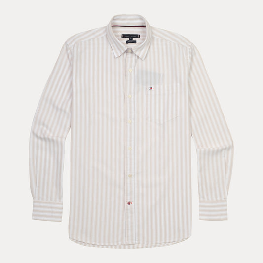 TOMMY HILFIGER Silken Pearl Tailored Fit Long Sleeve Button-Up Shirt