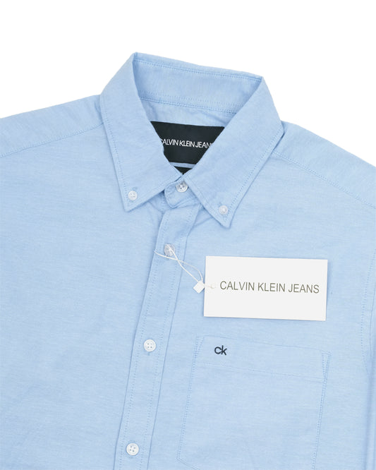 CALVIN KLEIN Light Blue Oxford Long Sleeve Button-Down Shirt