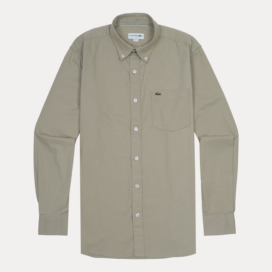 LACOSTE Whispering Slate Classic Fit Long Sleeve Button-Up Shirt