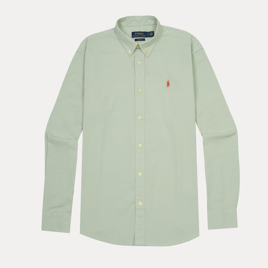 POLO RALPH LAUREN Tranquil Teal Slim Fit Long Sleeve Oxford Shirt