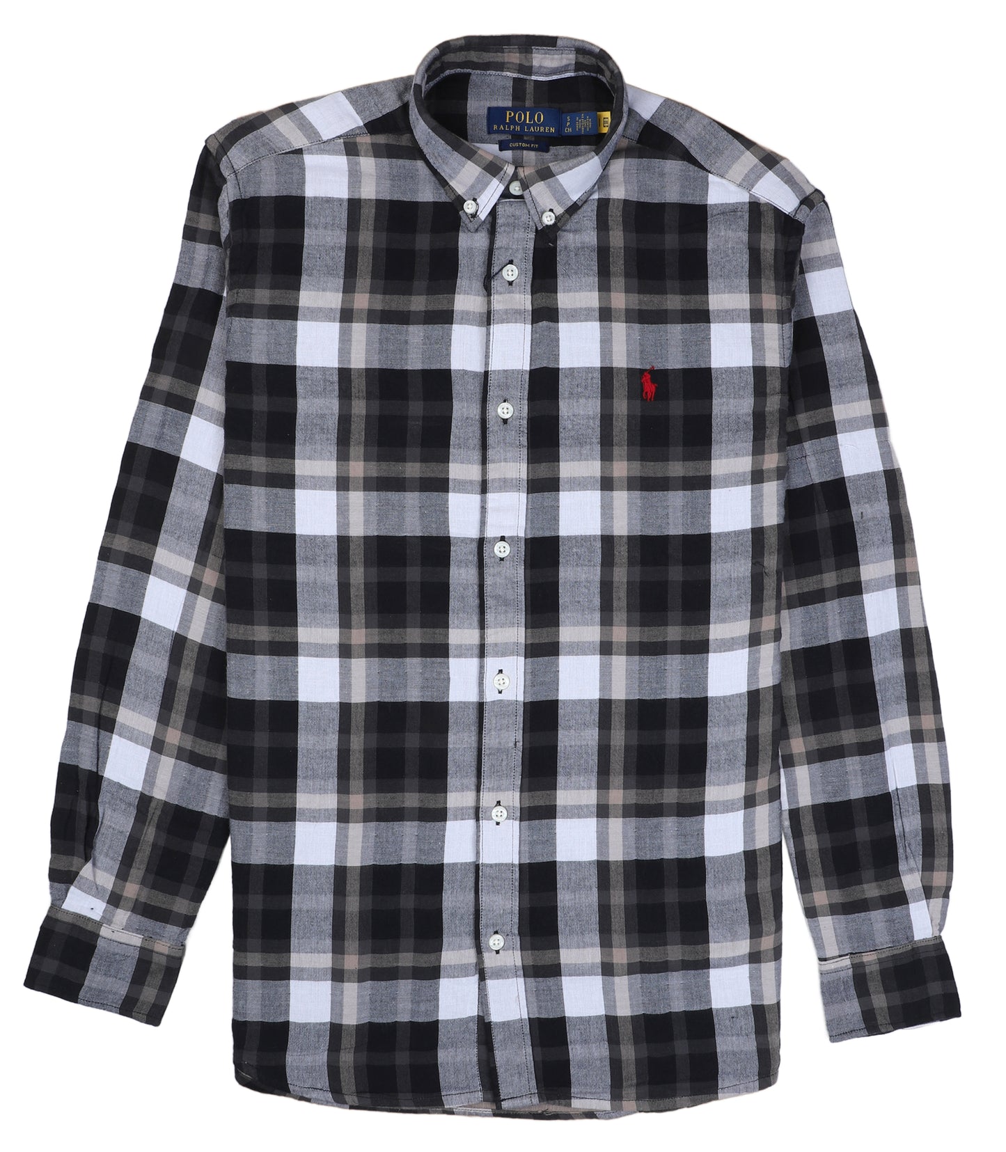 POLO RALPH LAUREN Shadow Slate Custom Fit Plaid Button-Up Shirt