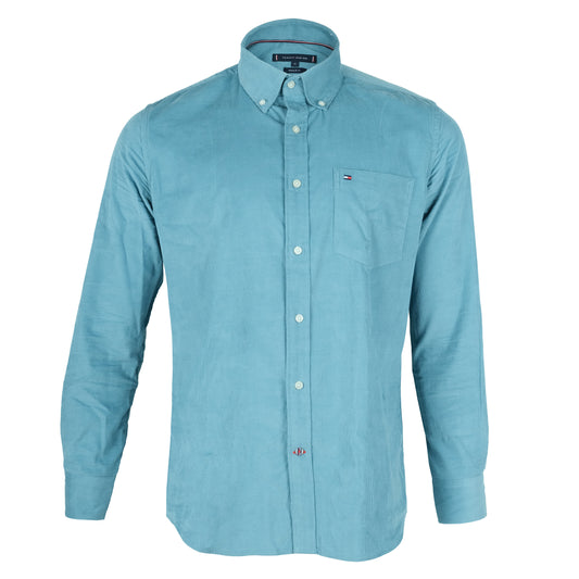 TOMMY HILFIGER Aqua Mist Classic Fit Long Sleeve Button-Down Shirt