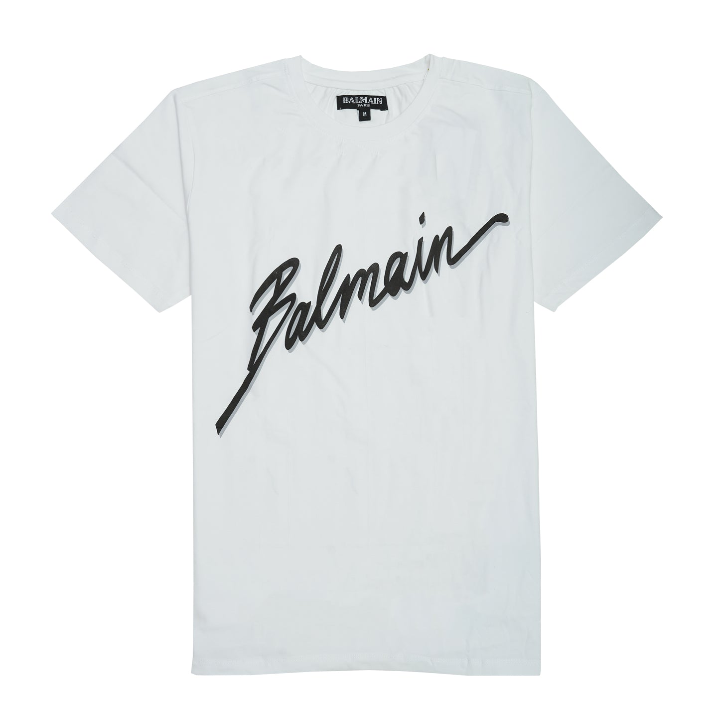 Balmain Signature White Graphic Logo T-Shirt
