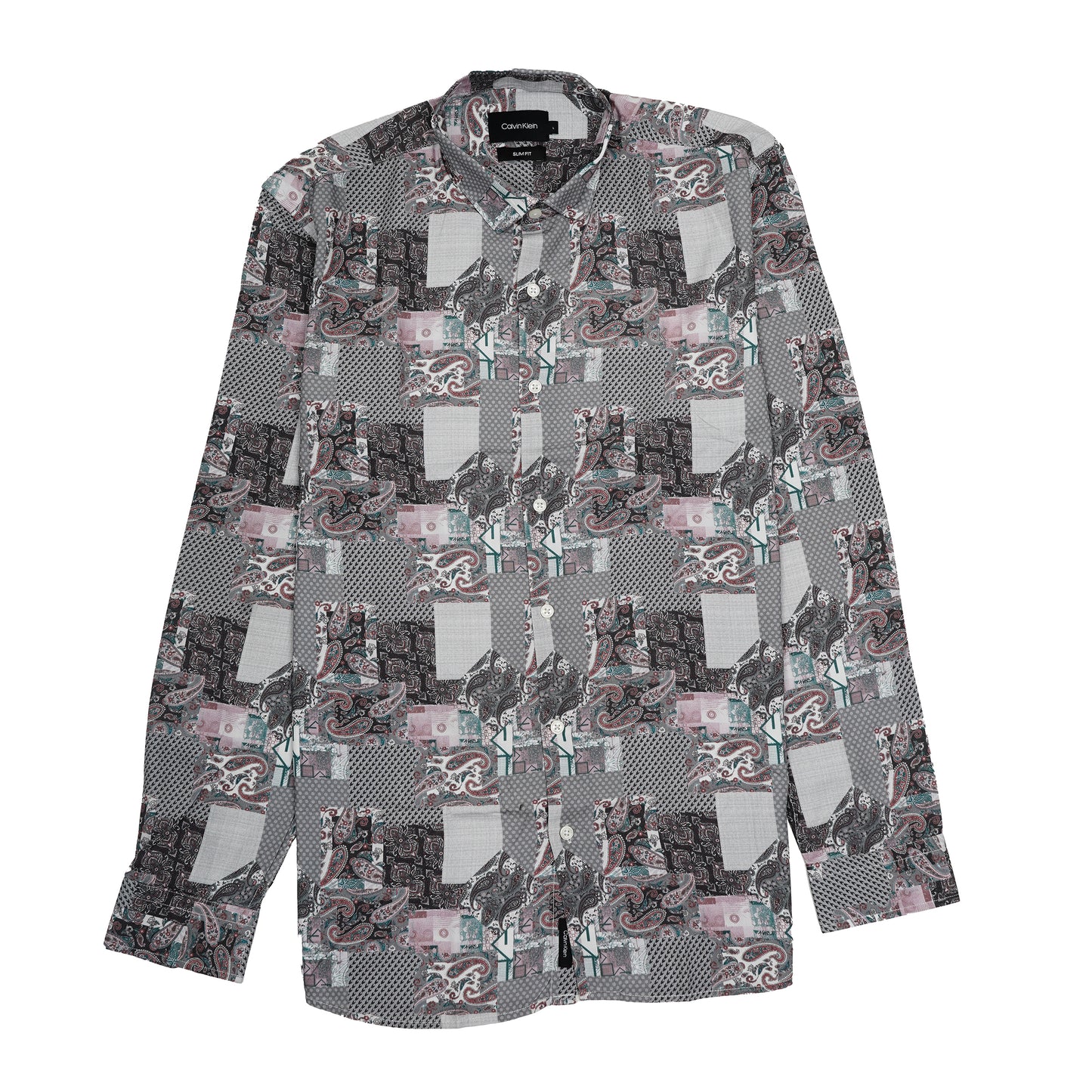 CALVIN KLEIN Prismatic Quartz Ember Slim Fit Long Sleeve Shirt