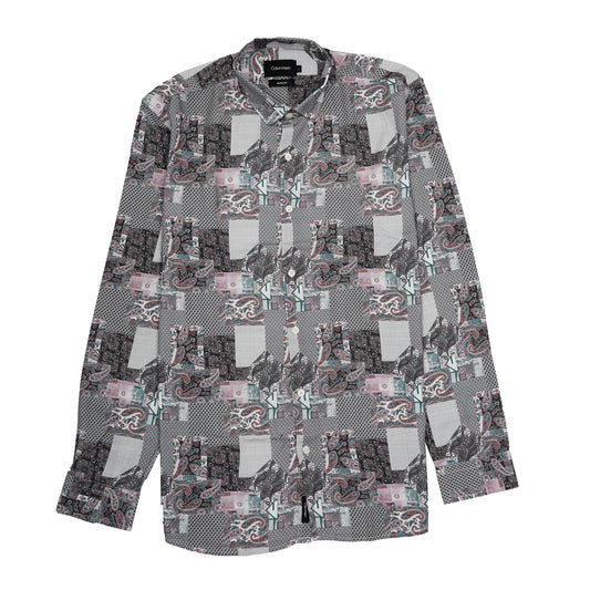 CALVIN KLEIN Prismatic Quartz Ember Slim Fit Long Sleeve Shirt