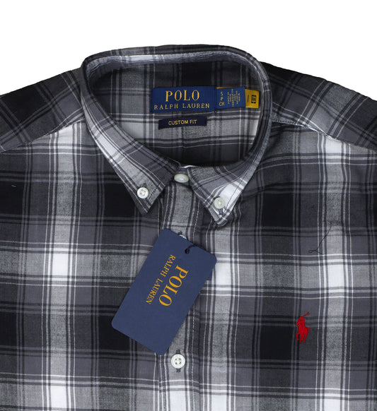 POLO RALPH LAUREN Dusk Slate Custom Fit Long Sleeve Flannel Shirt