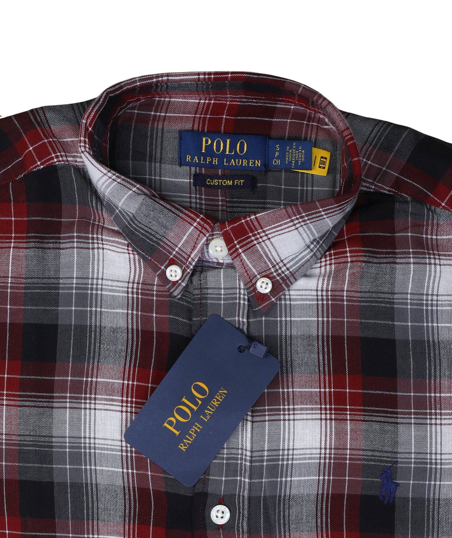 POLO RALPH LAUREN Radiant Crimson Custom Fit Plaid Button-Down Shirt