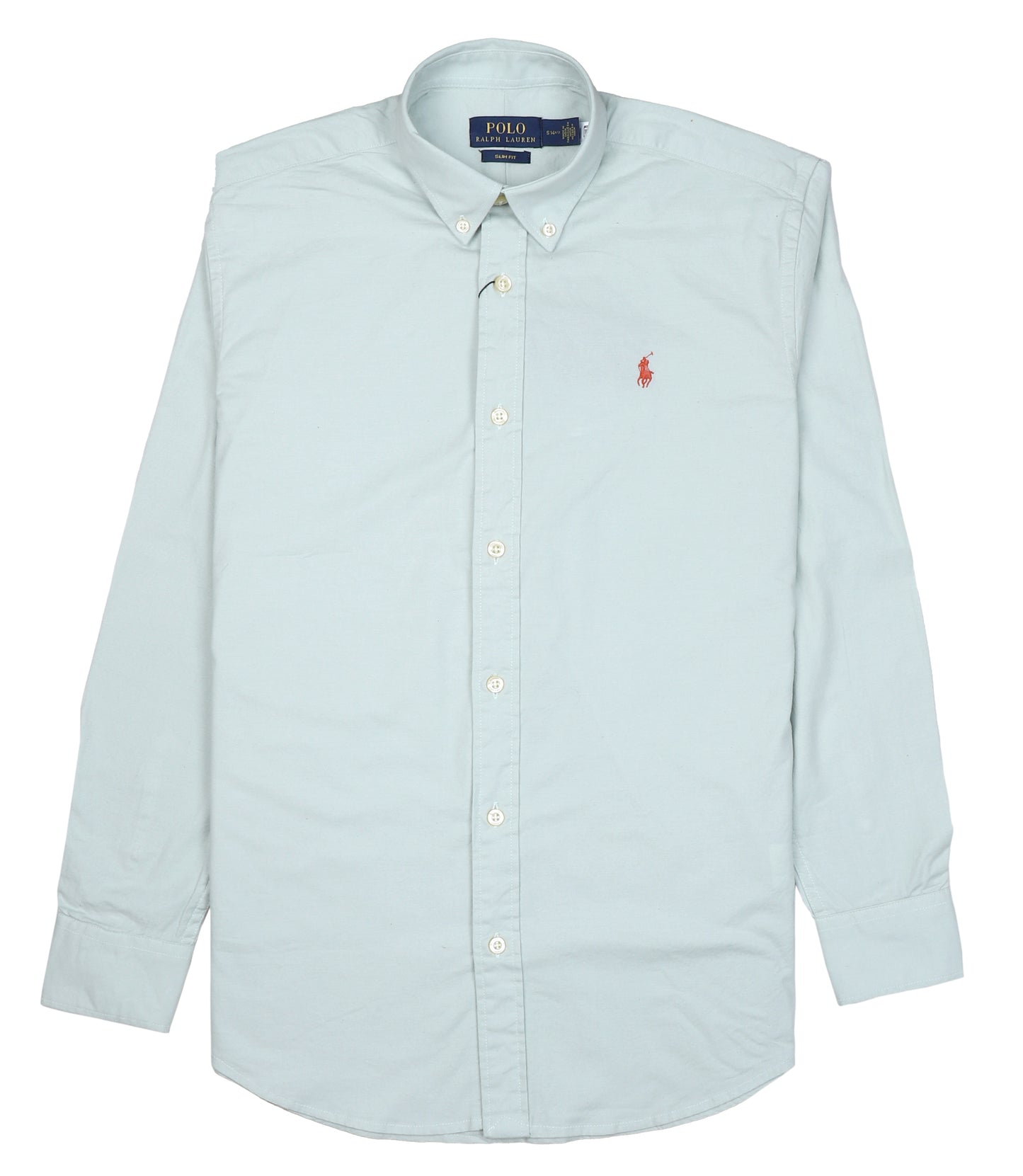 POLO RALPH LAUREN Tranquil Teal Slim Fit Long Sleeve Oxford Shirt