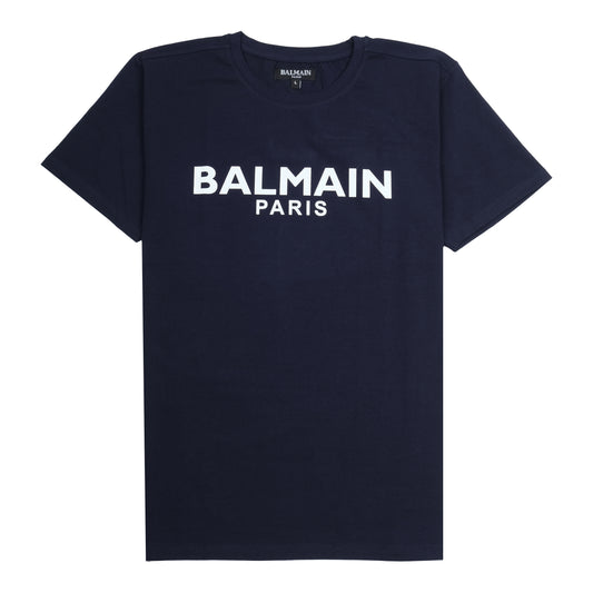BALMAIN Paris Classic Navy Logo T-Shirt