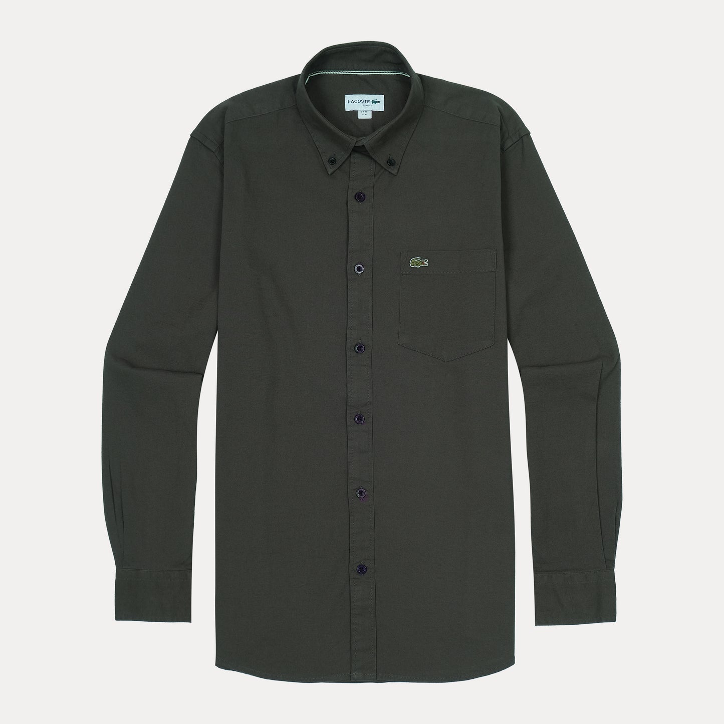LACOSTE Midnight Onyx Tailored Fit Long Sleeve Button-Up Shirt