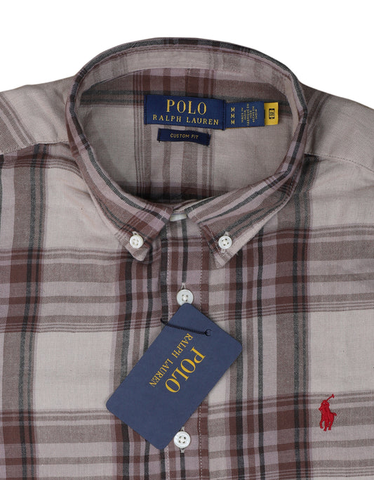 POLO RALPH LAUREN Rustic Merlot Tailored Fit Long Sleeve Plaid Shirt