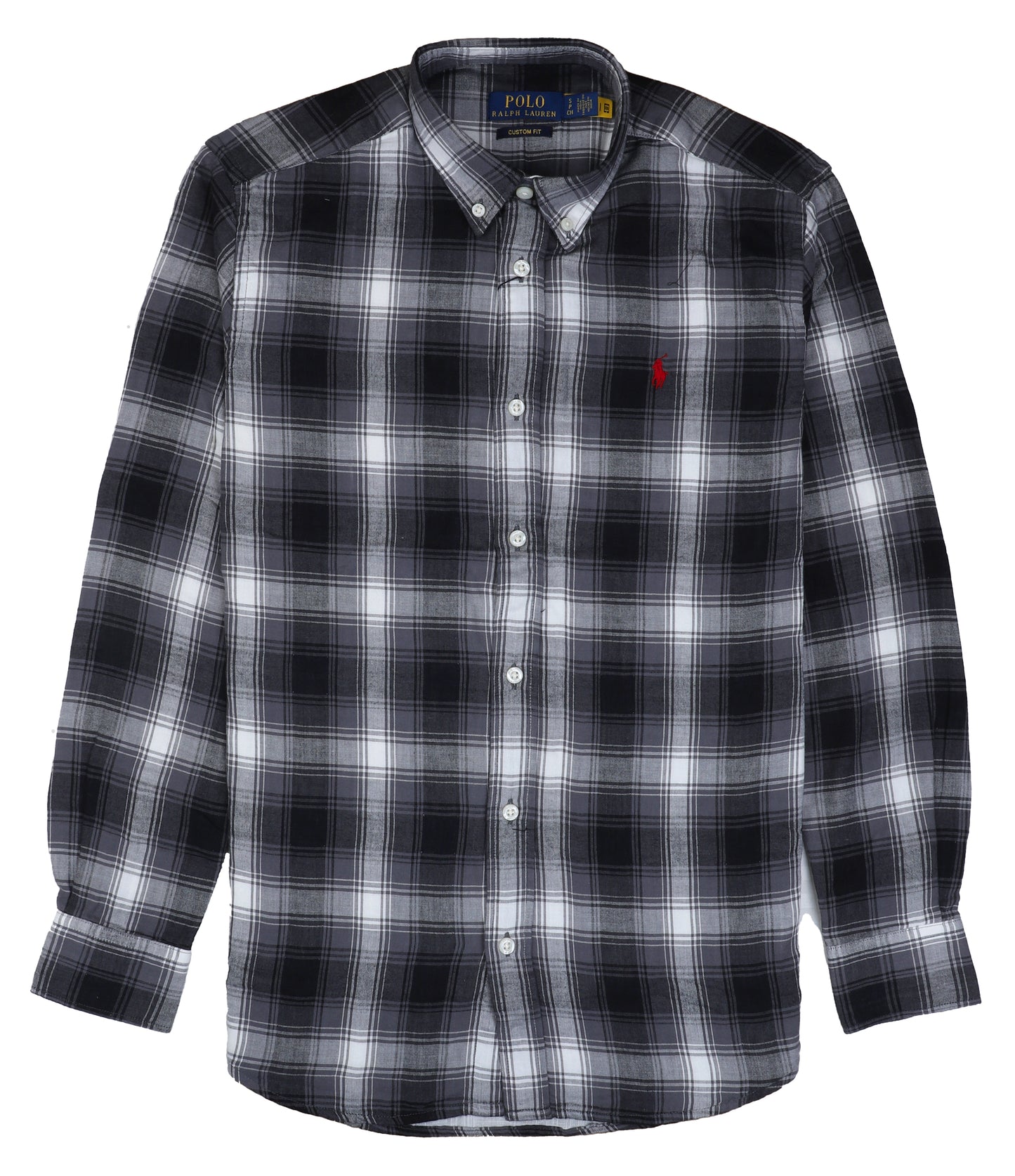 POLO RALPH LAUREN Dusk Slate Custom Fit Long Sleeve Flannel Shirt