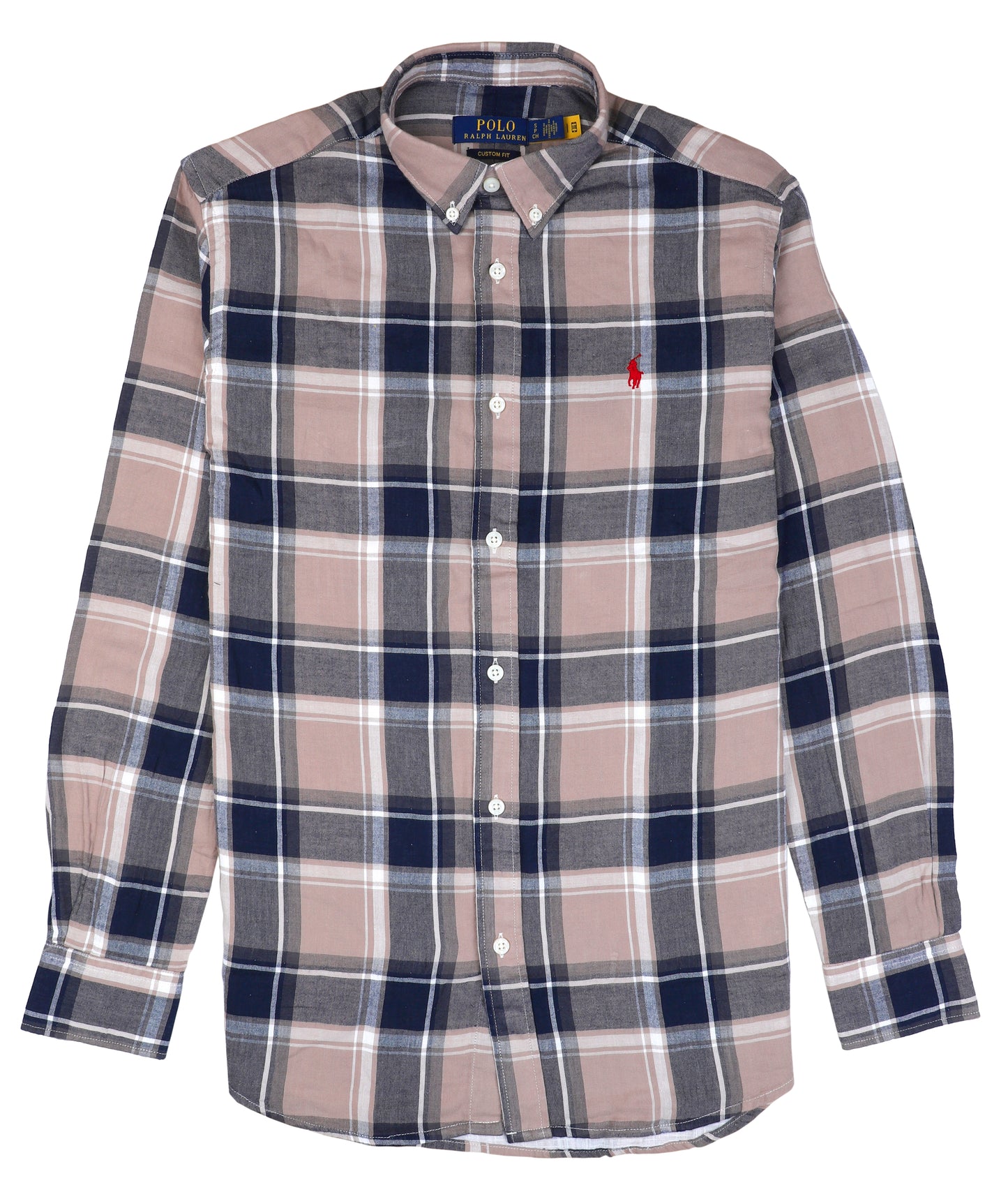 POLO RALPH LAUREN Serene Blush Tailored Fit Long Sleeve Gingham Shirt