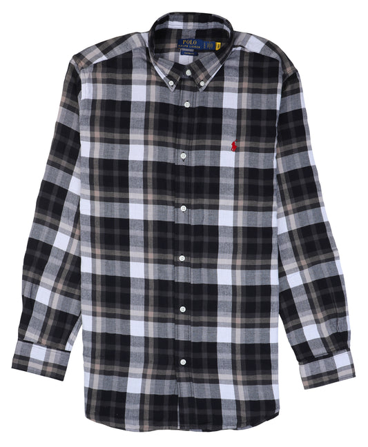 POLO RALPH LAUREN Obsidian Mist Tailored Fit Plaid Button-Down Shirt