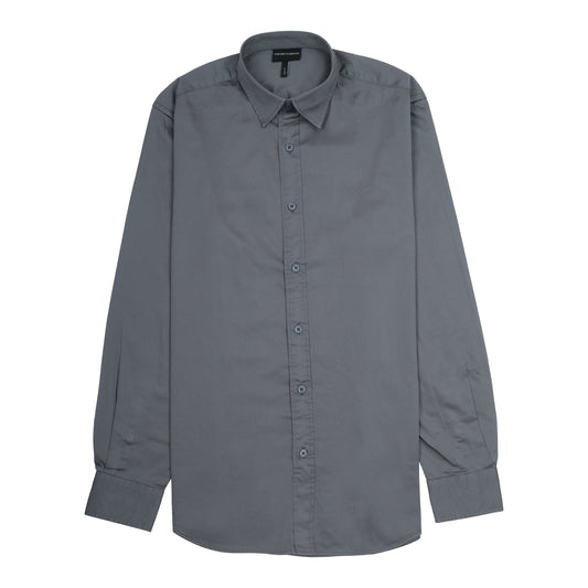 EMPORIO ARMANI Nebula Grey Tailored Fit Long Sleeve Shirt
