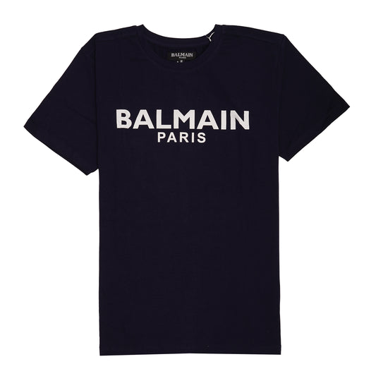 BALMAIN Paris Classic Navy Logo T‑shirt