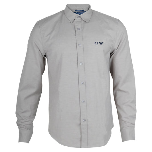 AJ Silver Mist Classic Fit Long Sleeve Button-Up Shirt