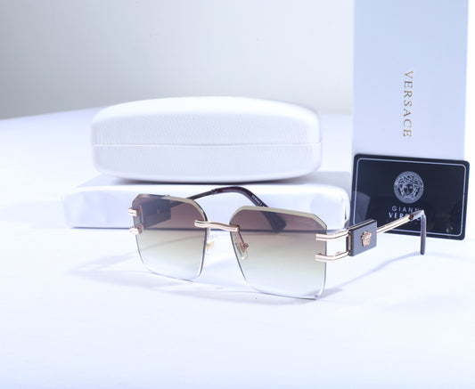 VERSACE Radiant Topaz Opulent Square Frame Sunglasses