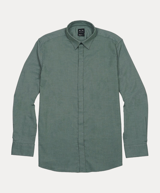 A|X Lush Fern Contemporary Fit Long Sleeve Textured Button-Up Shirt